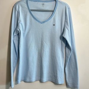 Tommy Hilfiger V-Neck Long Sleeve Tee Shirt